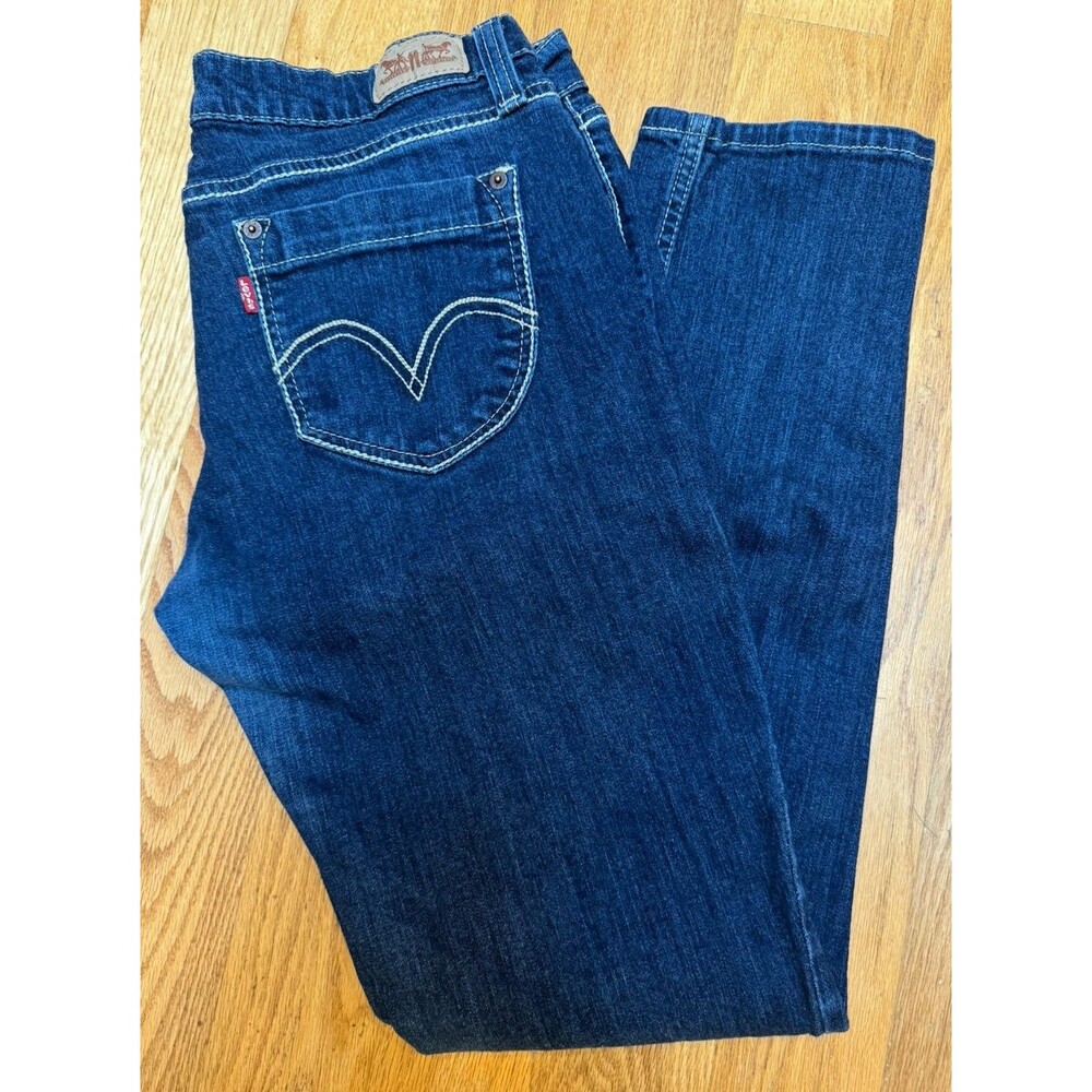 Levi's 524 Too Superlow Bootcut Jeans Dark Wash Blue Low Rise Denim 13M